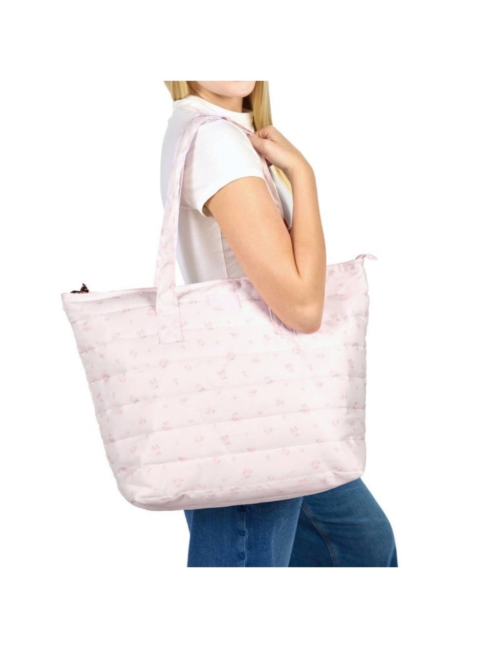 LoveShackFancy x Target-Yoobi Blooming Heirloom Quilted Tote Bag Ballet Bloo